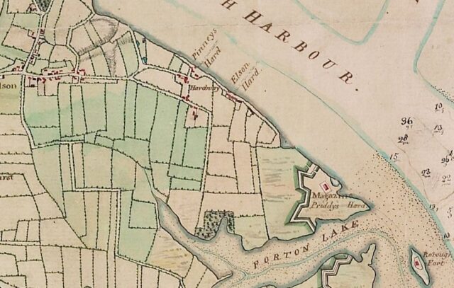 1774 map of Hardway, Gosport